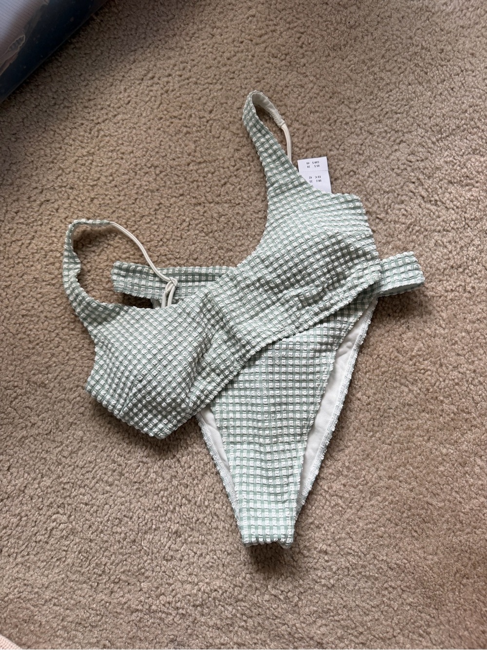 NWT Abercrombie Light Sage Textured Two-Piece Bikini Set